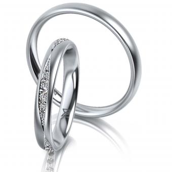 Meister Eheringe Soft Line Platin Damenring mit Stein | 950 Platin