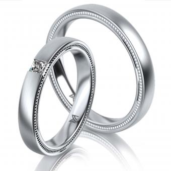 Meister Eheringe granulated edge Platin 