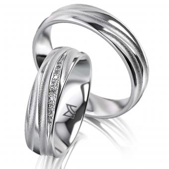 Meister  Individuals Trauringe Modeled Gold Damenring ohne Stein | 585 Weißgold