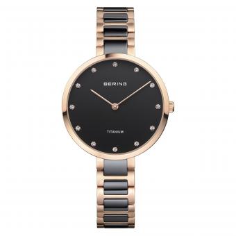 BERING Damenuhr 11334-762 Titanium Keramik 34mm Rosé 