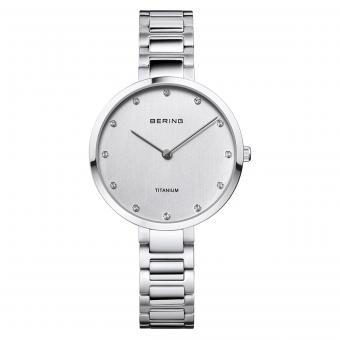 BERING Damenuhr 11334-770 Titanium Keramik 34mm Silber 