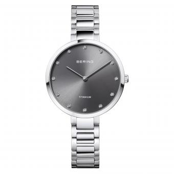 BERING Damenuhr 11334-772 Titanium Keramik 34mm Grau 
