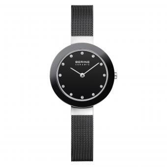 BERING Keramik 29mm Damenuhr 11429-102 Schwarz Mesh 