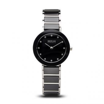 BERING Keramik Damenuhr 11429-742 Schwarz Silber 29mm 