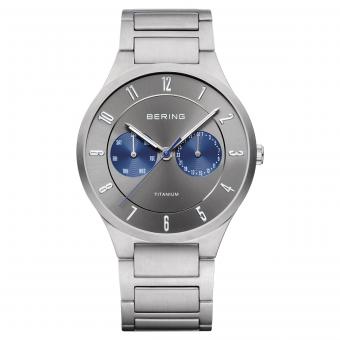 BERING Herrenuhr Full Titanium 11539-777 Blau 39mm 