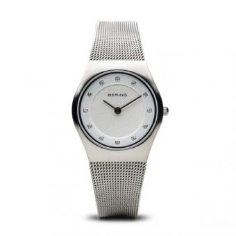 BERING Classic Damenuhr 27mm Weiß Zirkonia 11927-000 