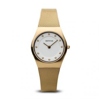 BERING Classic Damenuhr 27mm Gold Zirkonia 11927-334 