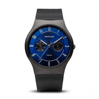 BERING 11939-078 Sunray Titanium 39mm Herrenuhr Blau 