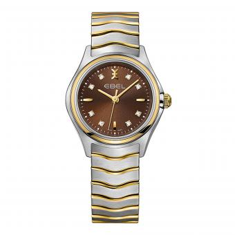 EBEL Wave Damenuhr Bicolor Gold Braun 