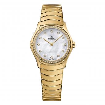 EBEL Sport Classic Damenuhr Gelbgold Diamanten Perlmutt 
