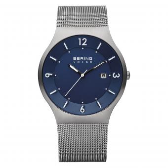 Solar Herrenuhr 14440-007 BERING 40mm Mesh Silber Blau 