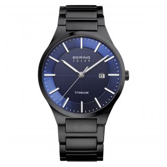 Solar Herrenuhr 15239-727 BERING 39mm Titanium Schwarz 
