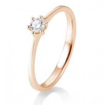 Verlobungsring 6er Krappenfassung 0,15ct 585 Rotgold | 60 Ø19,1mm
