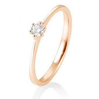 Verlobungsring 6er Krappenfassung 0,1ct 585 Rotgold | 48 Ø15,3mm
