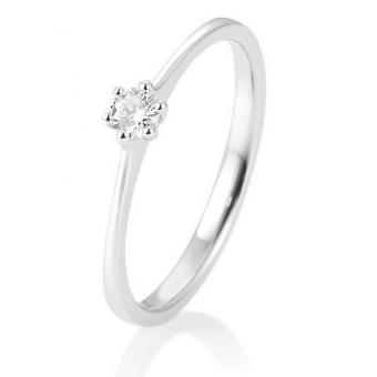 Verlobungsring 6er Krappenfassung 0,1ct 585 Weißgold | 48 Ø15,3mm