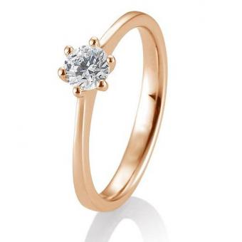Verlobungsring 6er Krappenfassung 0,3ct 585 Rotgold | 49 Ø15,6mm