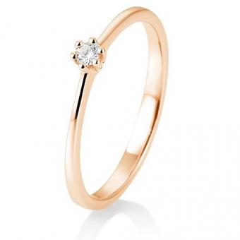Verlobungsring 6er Krappenfassung 0,05ct 585 Rotgold | 48 Ø15,3mm