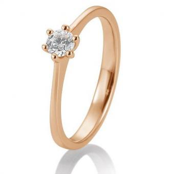 Verlobungsring 6er Krappenfassung 0,2ct 585 Rotgold | 50 Ø15,9mm