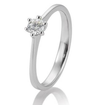 Verlobungsring 6er Krappenfassung 0,2ct 585 Weißgold | 50 Ø15,9mm