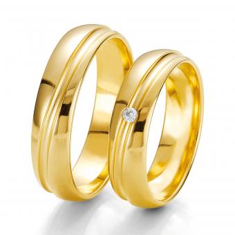 Breuning Eheringe Rainbow curve Gelbgold 