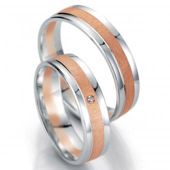 Trauringe Bicolor mit Brillant 