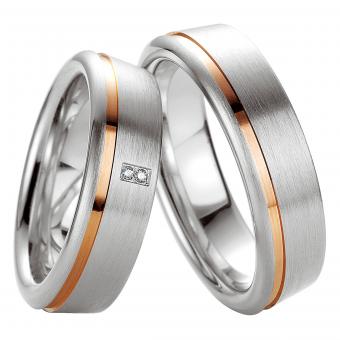 Silber Partnerringe Bicolor 