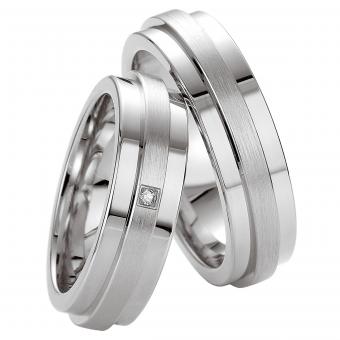 Silber Paarring poliert-matt 