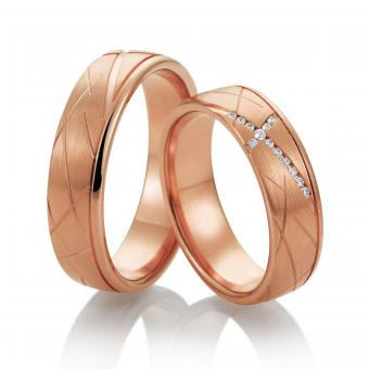 Rotgold Saint Maurice Eheringe Precious Damenring mit Stein | 333 Weissgold