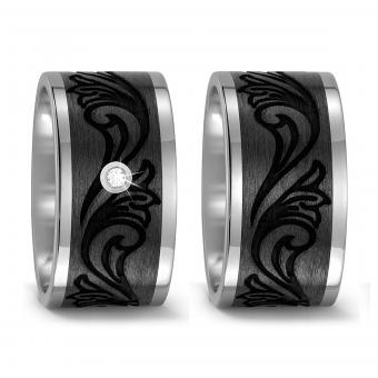 Titanfactory Freundschaftsringe Carbon Tribal 