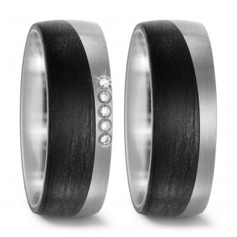 Titanfactory Freundschaftsringe Carbon Brillant 