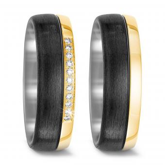 Titanfactory Paarringe Carbon Gold 