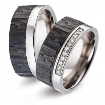 Titanfactory Carbon Freundschaftsringe 