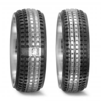 Titanfactory Freundschaftsringe Carbon Square Carrée 