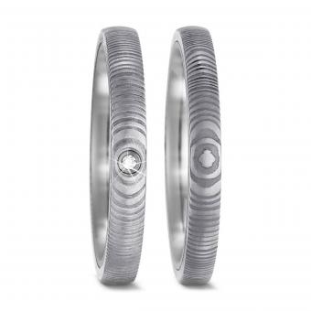 Titanfactory Freundschaftsringe Damaszener Stahl 
