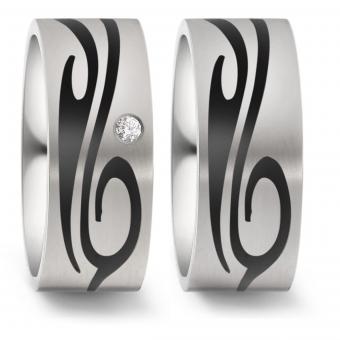 Freundschaftsringe Titanfactory Carbon Tribal 