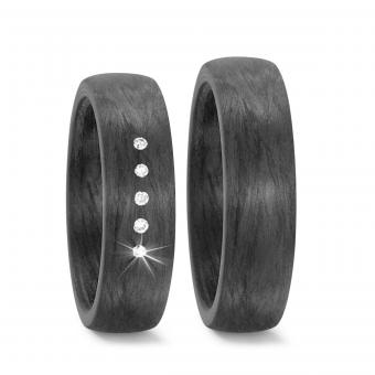Titanfactory Freundschaftsringe Carbon Brillanten 