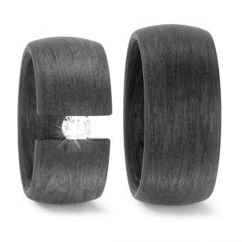 Titanfactory Brillant Carbon Freundschaftsringe 
