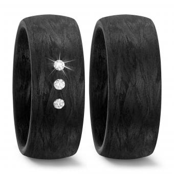 Titanfactory Carbon Brillanten Freundschaftsringe 
