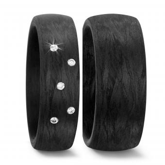 Titanfactory Brillanten Carbon Freundschaftsringe 