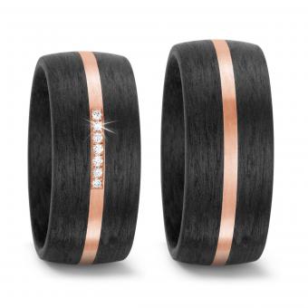 Partnerringe Carbon Roségold Titanfactory 
