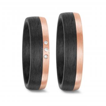 Partnerringe Roségold Carbon Titanfactory 