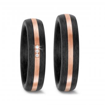Partnerringe Roségold Titanfactory Carbon 