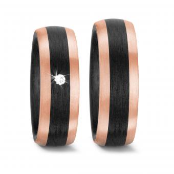 Partnerringe Titanfactory Roségold Carbon 
