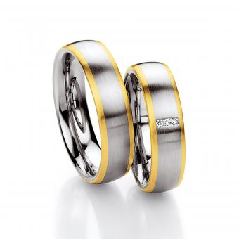 Partnerringe Stahl-Gold 