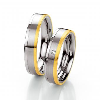 Paarringe steel-gold 