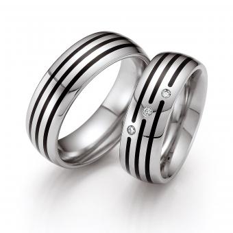 Hochzeitsringe Edelstahl-Keramik 