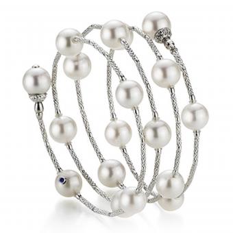 Perlenarmreif Akoya Wrap Me Silber 