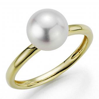 Perlenring Akoya Bubbles Gelbgold Ø8,5-9mm 