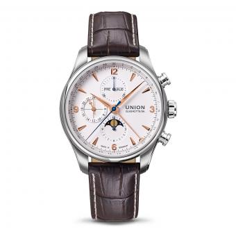 Union Glashütte Automatikuhr Belisar Chronograph Mondphase Rosé 