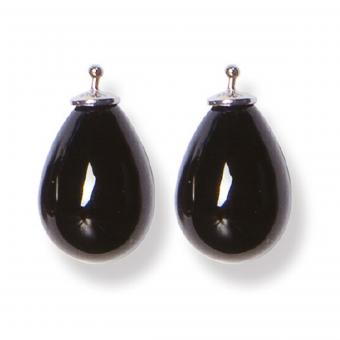 Heide Heinzendorff Einhänger Tropfen Quarz 16mm Schwarz 